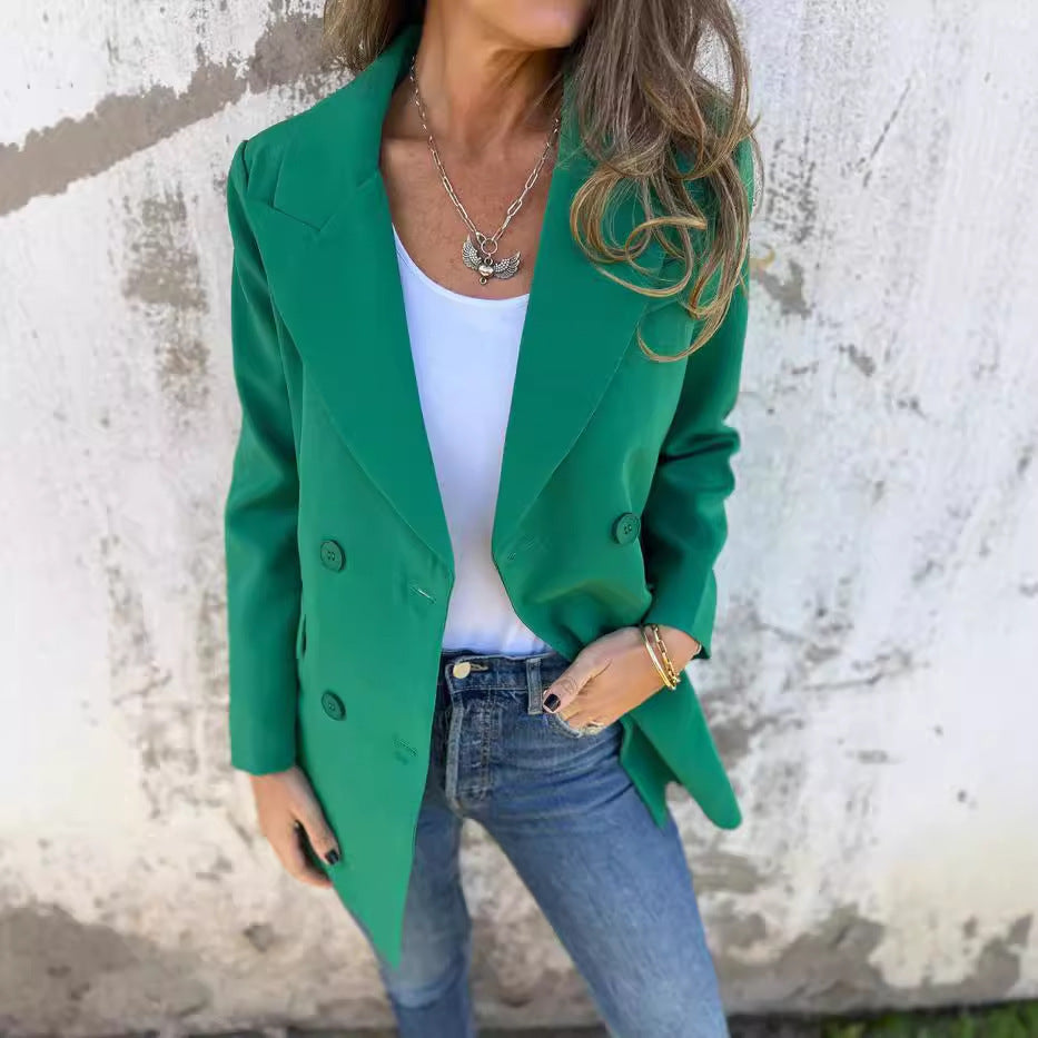 Dame Elegant Blazer med løs pasform og klassiske detaljer Stilla