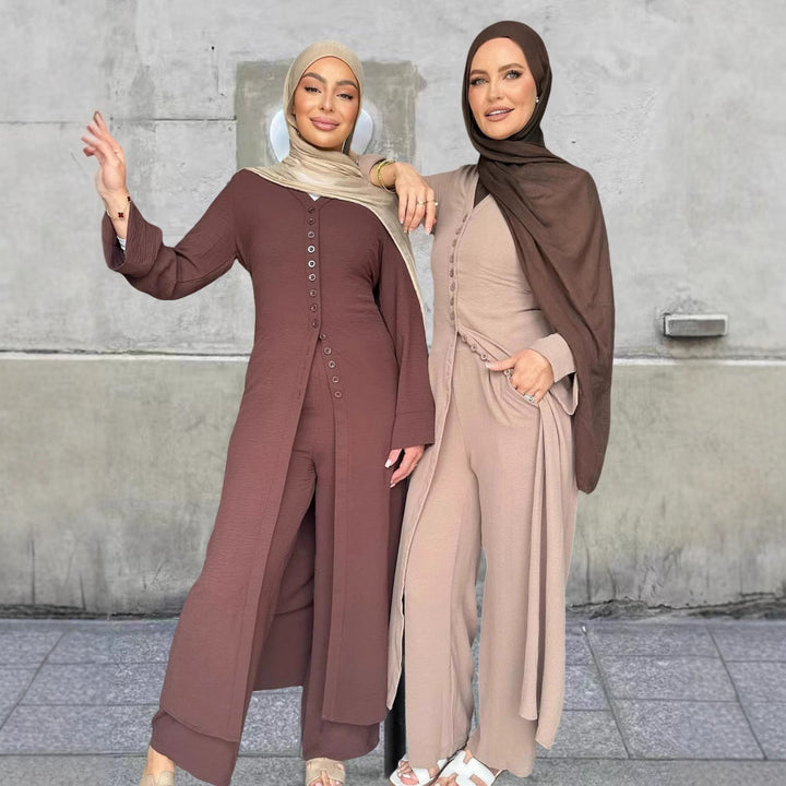 Dames overall med elegant design af knapper og brede bukser Skovae