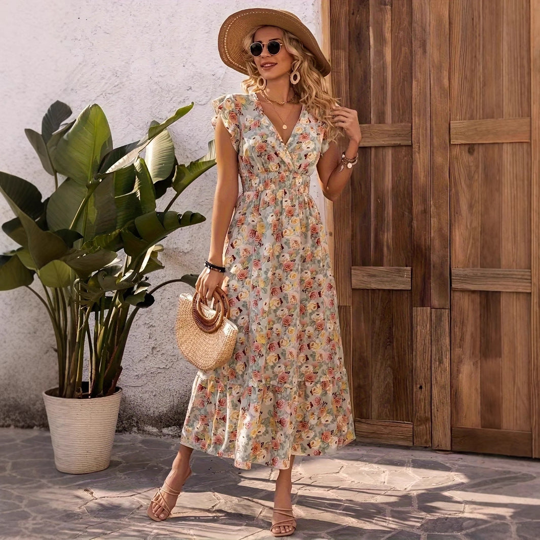 Dame Floral Maxi Kjole Stilla