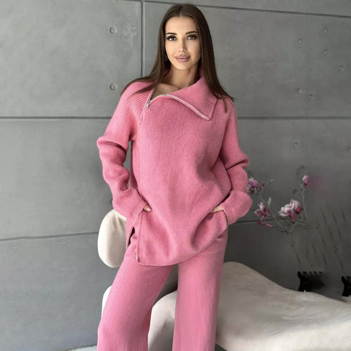 Femme Højkrave Lynlås Strikpullover Stilla