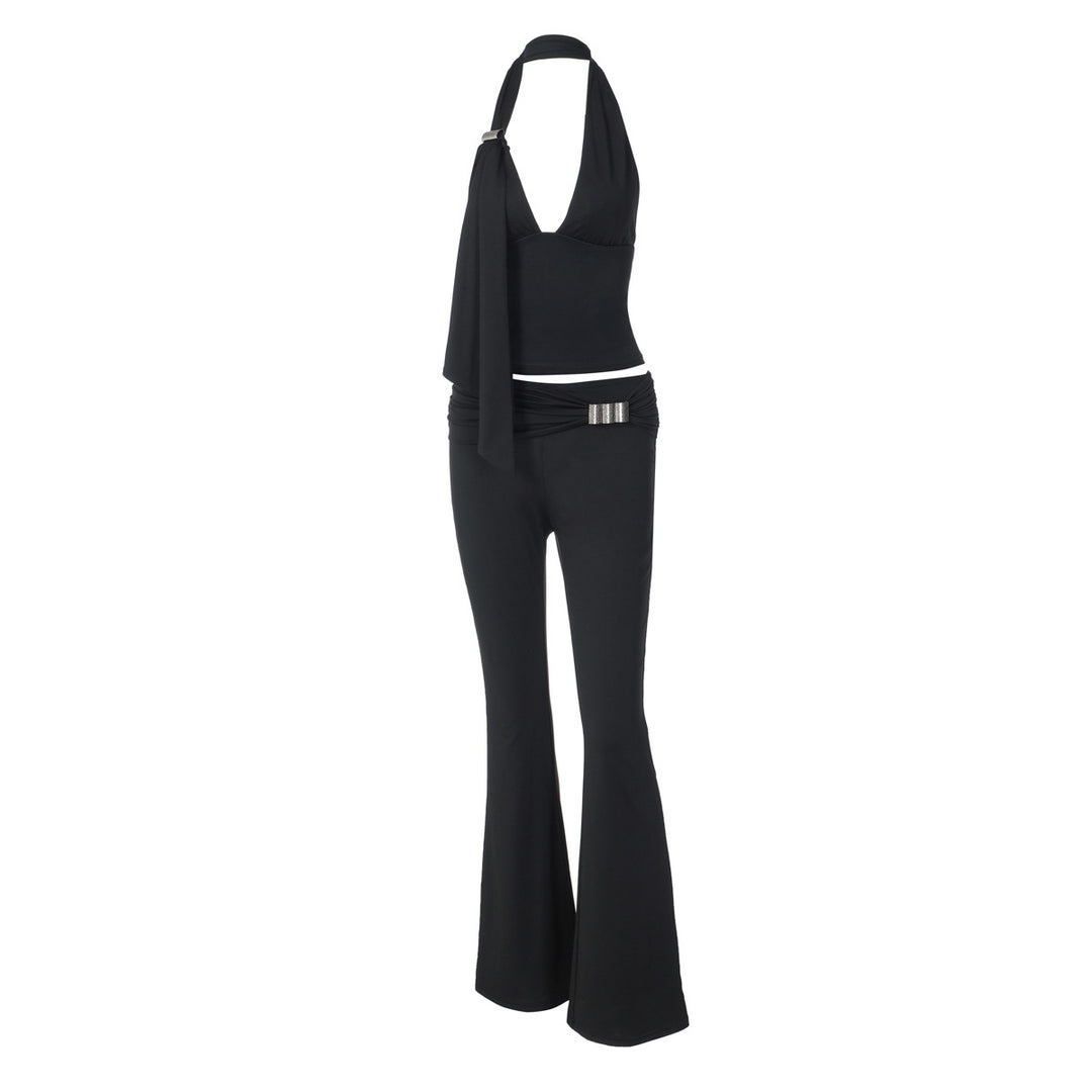 Dame jumpsuit med elegant halterdesign og smal pasform Skovae