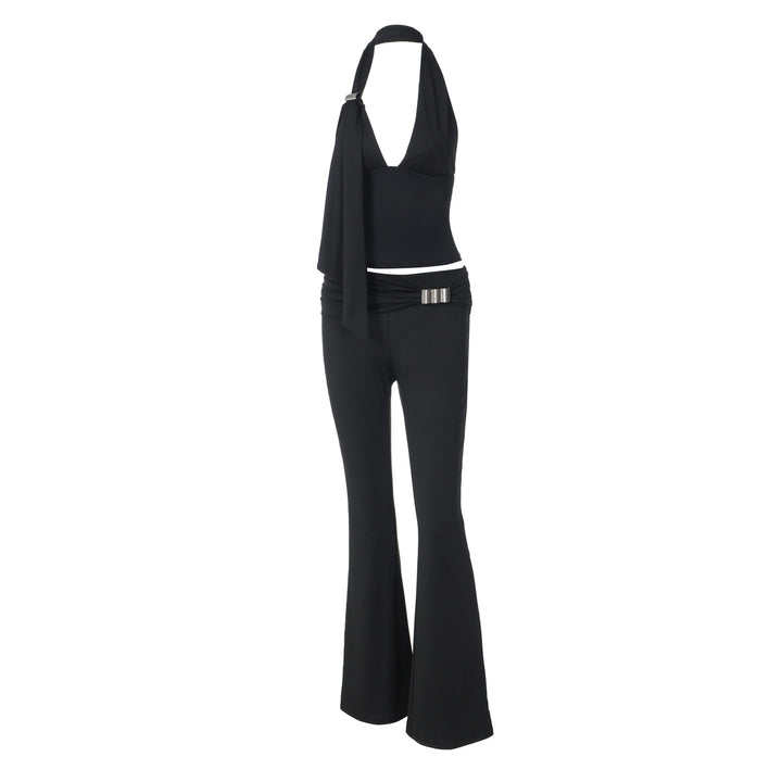 Dame jumpsuit med elegant halterdesign og smal pasform Skovae
