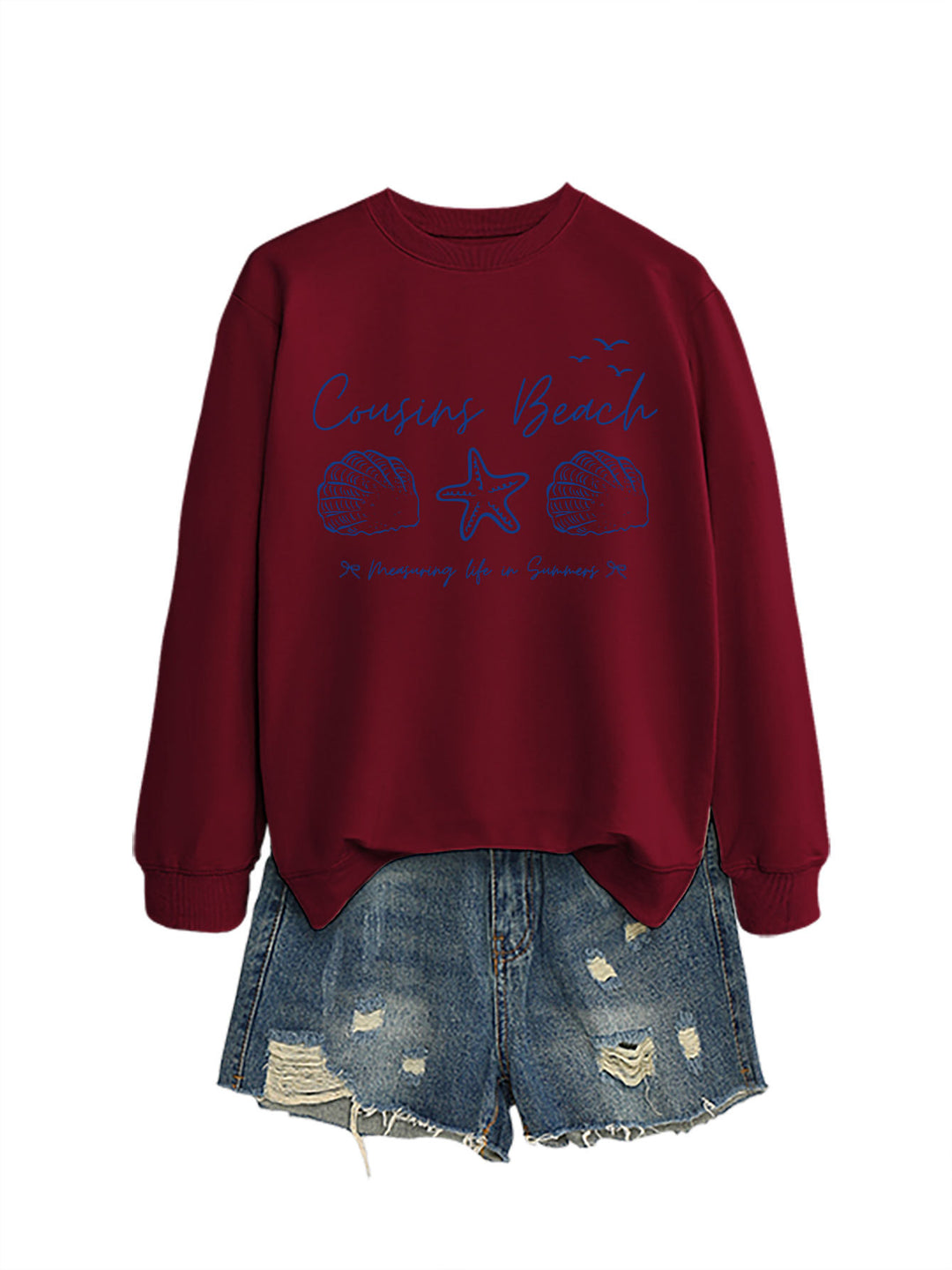 Kvinders sweatshirt med maritimt motiv og komfortabel pasform Stilla