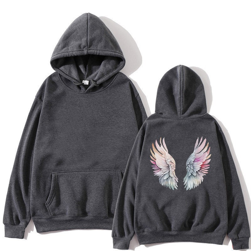 Kvinders hoodie med stilfuldt englevinge-design Skovae