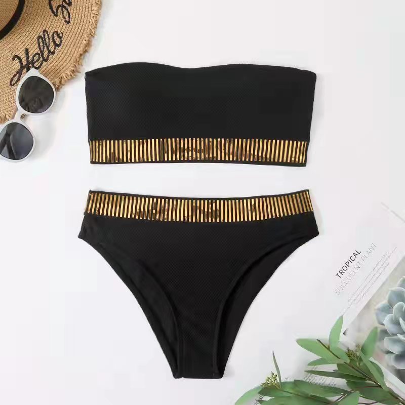 Femme Høj Talje Bandage Bikini Sæt Stilla