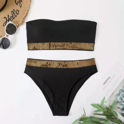 Femme Høj Talje Bandage Bikini Sæt Stilla