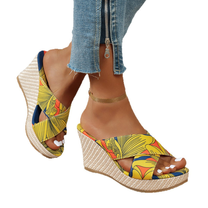 Dame Wedge-sandaler med blomsterdesign og skridsikker sål Stilla