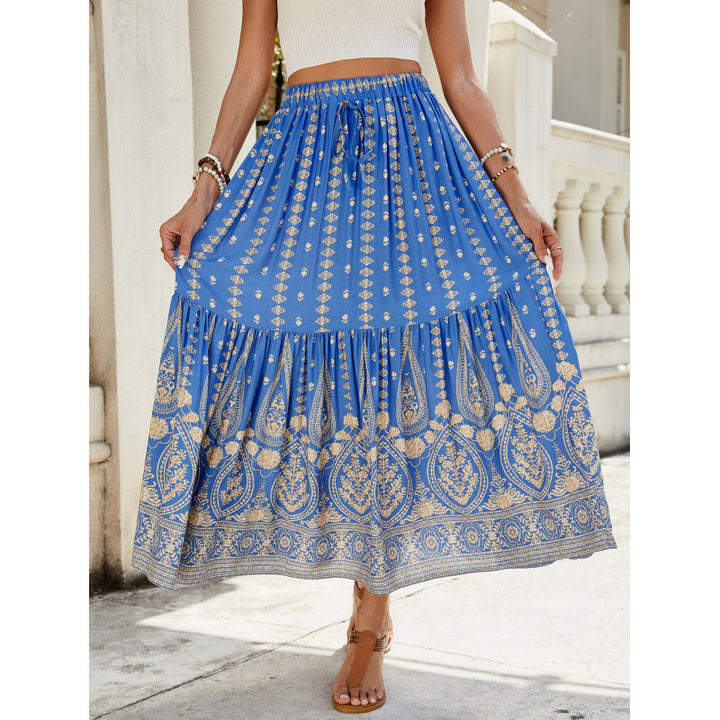 Damer Elegant Bohemian Stil Maxi Nederdel Stilla