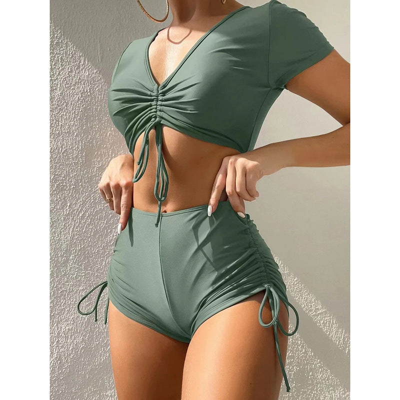 Dame Sporty top og high-waist bikini-bund sæt med blomster mønster Stilla
