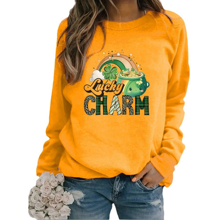 Kvinders sweatshirt med kreativt heldig motiv Stilla