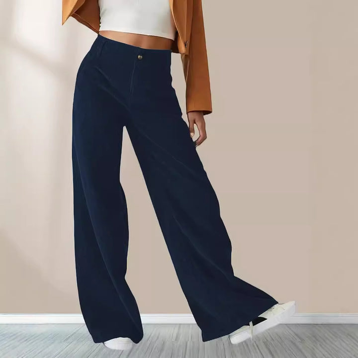 Damevidde Cordbukser med elegant plissé-look Stilla
