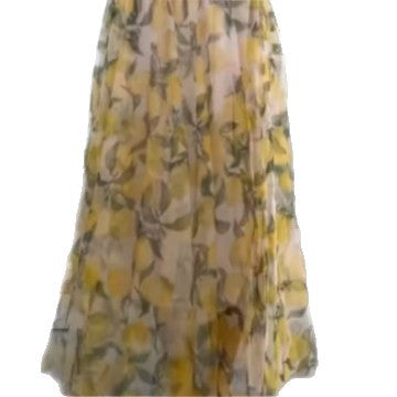 Dame maxi nederdel lavet af let chiffon med blomstermønster Stilla