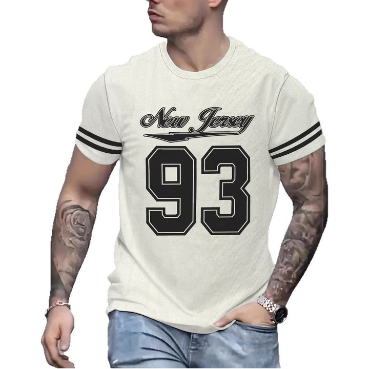 Herrer T-shirt med sporty New Jersey design og kontrasterende ærmer Stilla