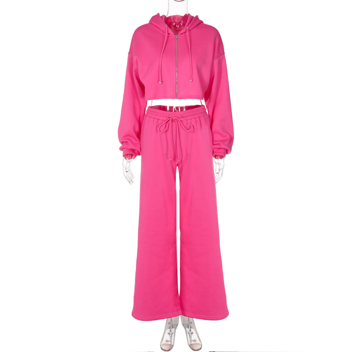 Dame sæt bestående af cropped hoodie og løse sweatpants Stilla