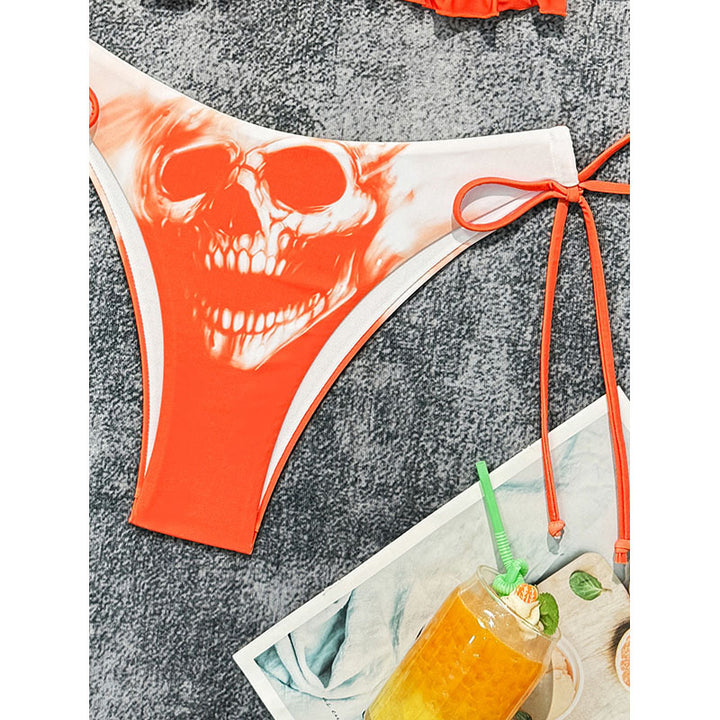 Dame Triangel-Bikini med trendy Skelet-motiv Skovae