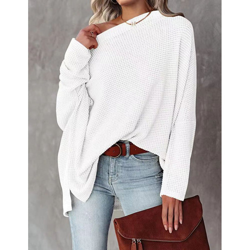 Dame Oversized Vaffelstrik Pullover Stilla