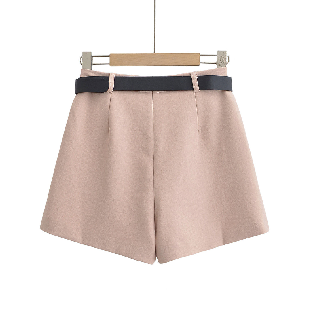 Kvinder elegante højtaljede shorts med justerbart bælte og praktiske lommer Stilla