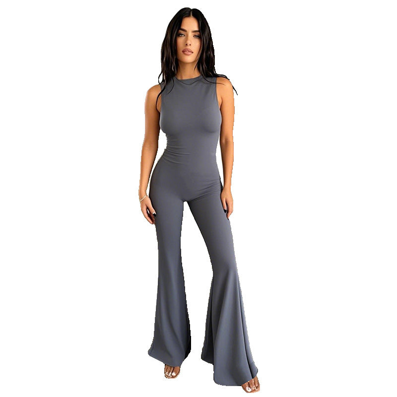 Dame Flydende Jumpsuit med udskåret ben Skovae
