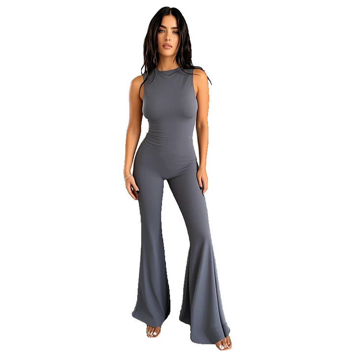 Dame Flydende Jumpsuit med udskåret ben Skovae