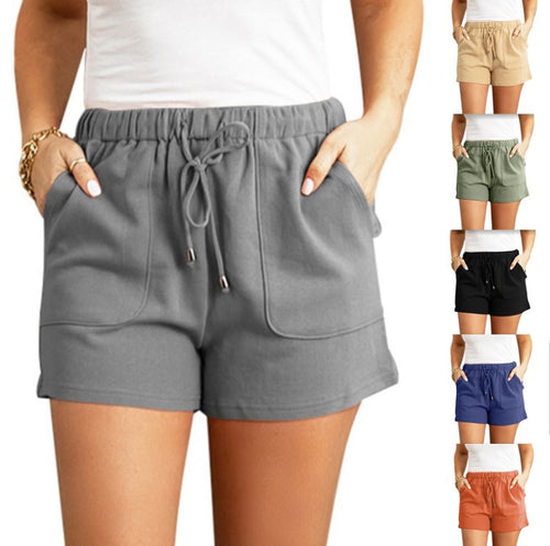 Dame behagelige Sweatshorts med elastisk talje og praktiske lommer Stilla