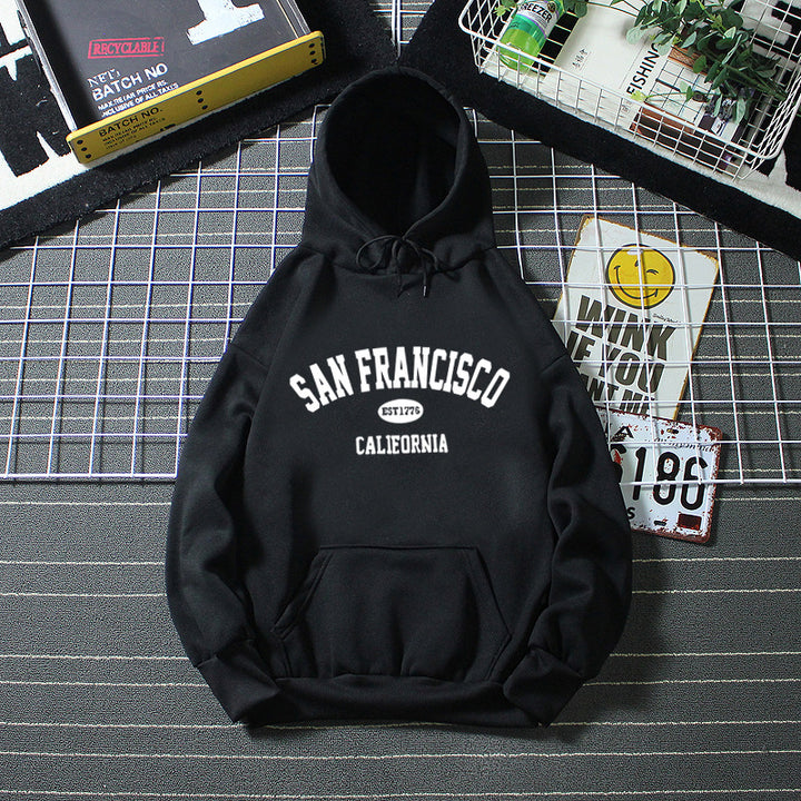 Kvinders hoodie med afslappet San Francisco tryk og behagelig pasform Skovae