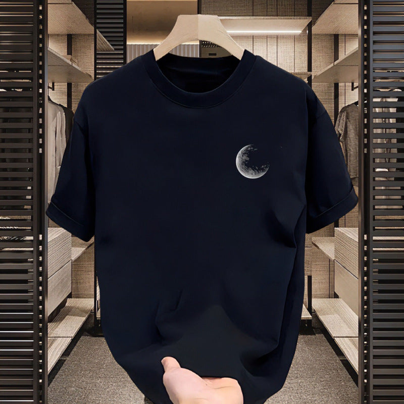 Dame T-shirt med 3D-månemotiv og afslappet snit Stilla