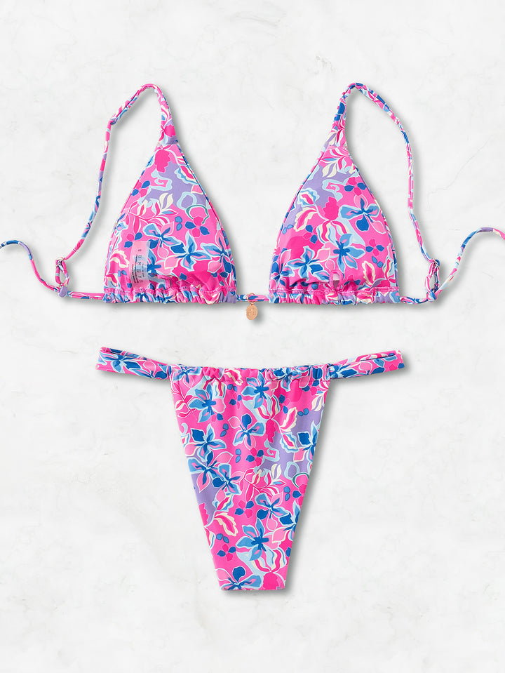 Dame triangel-bikini med legende palmeprint Skovae