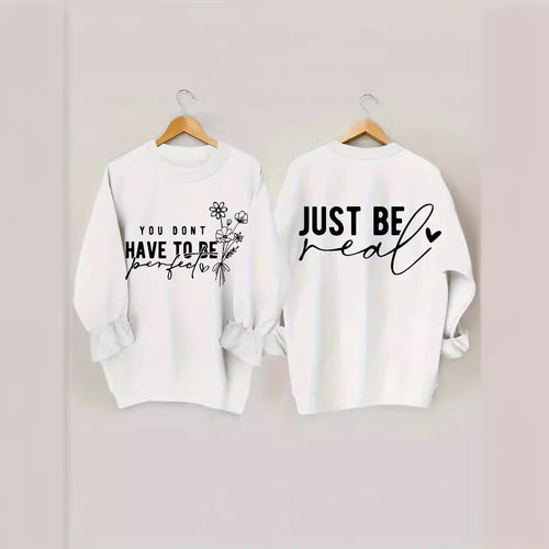 Kvinders afslappede sweater med inspirerende budskaber Stilla
