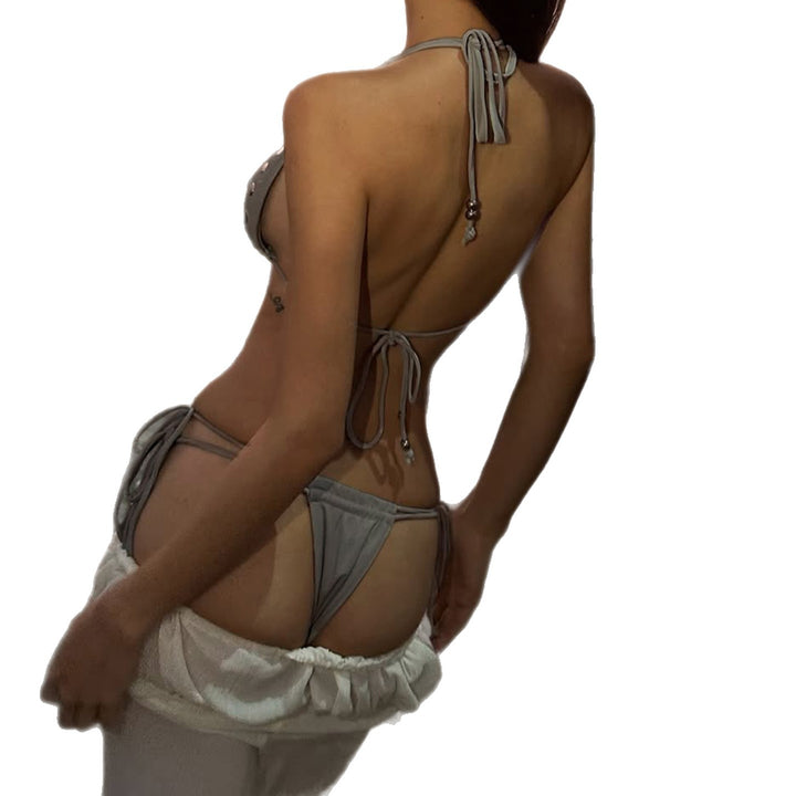 Dame Bikini-sæt med justerbare stropper og elegante smykkedetaljer Skovae