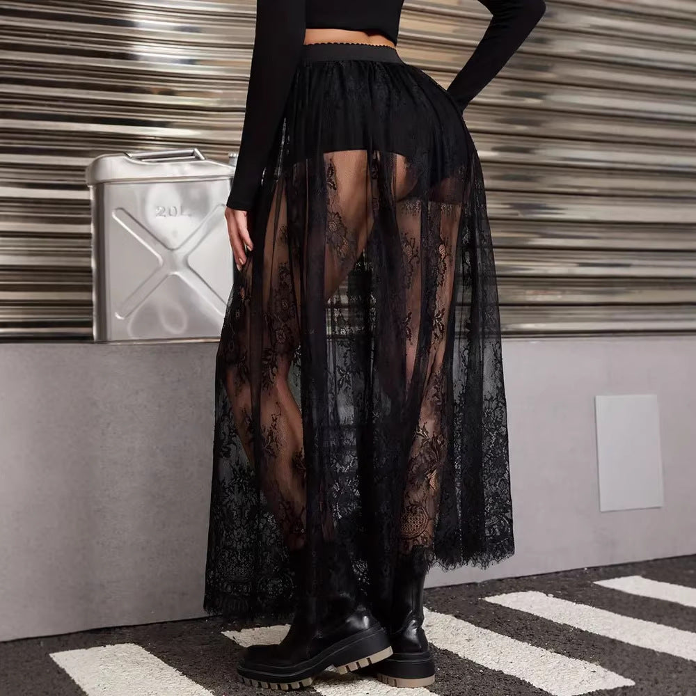 Dame Elegante Spids-Maxi Skørter med Høj Talje Skovae