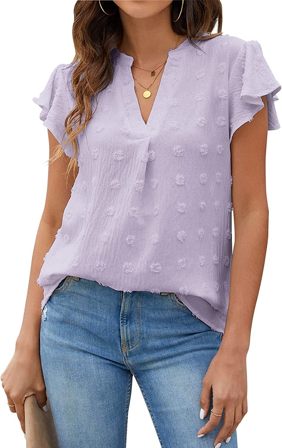 Damebluse med flæser Stilla