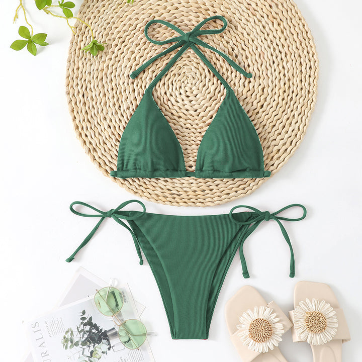 Dame Triangel-Bikini med justerbare sløjfer Skovae