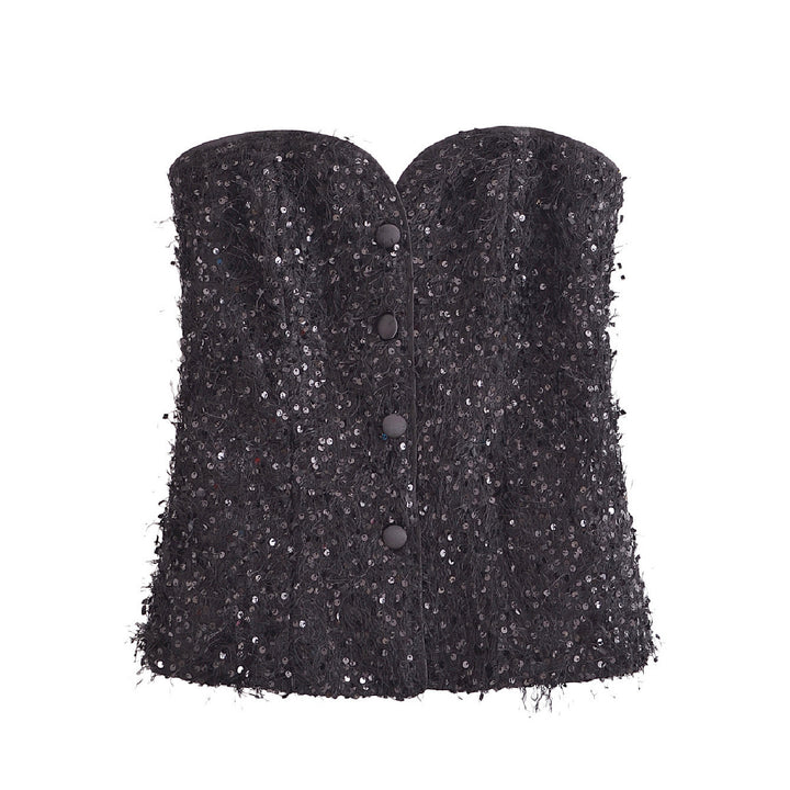 Femme Pailletter Bustier Top Stilla
