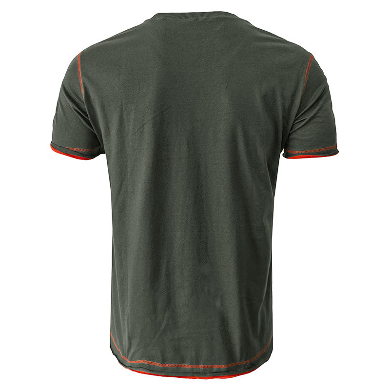 Herrer Rund hals T-shirt med kontrasterende ærmer og afslappet pasform Stilla