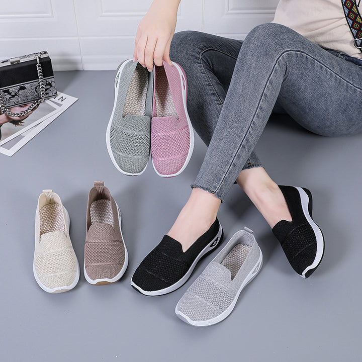 Dame Åndbare Slip-On Fritidssko med elastisk Strikkestruktur Stilla