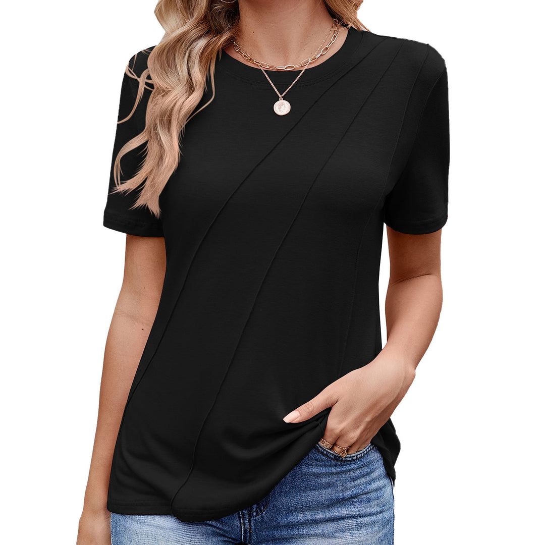 Stilla | Komfortabel Casual Crew Neck Kortærmet Top