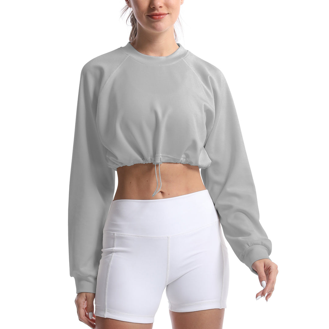 Dame sportslig crop-pullover med justerbar søm og lange ærmer Stilla