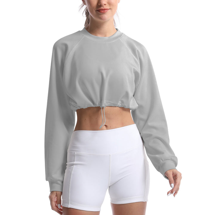 Dame sportslig crop-pullover med justerbar søm og lange ærmer Stilla