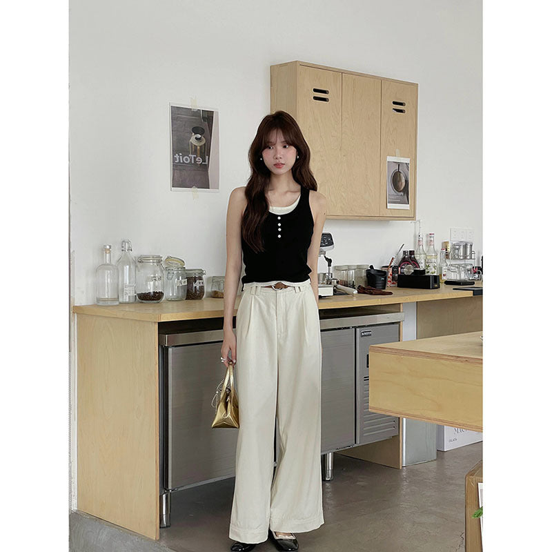 Dame bred High-Waist jakkebukser med imponerende snit og elegant talje Stilla