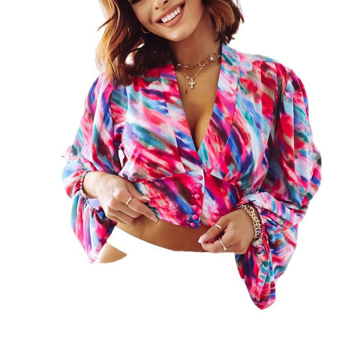 Femme Künstlicher Druck Wickelbluse Stilla
