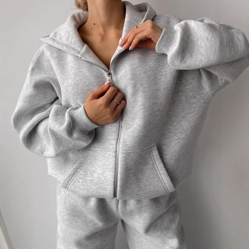Kvinder casual hoodie og joggingbukser sæt Skovae