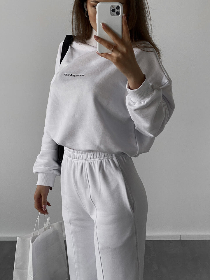 Stilla | Trendy kvinders trykt sweatshirt to-delt sæt