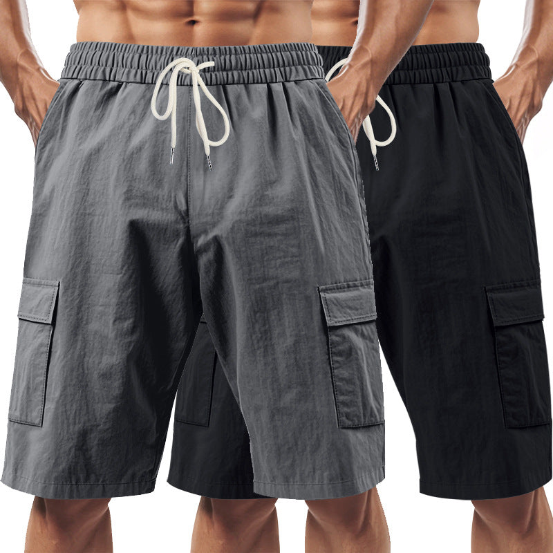 Herrer Cargo-short med elastisk talje og alsidige lommer Stilla