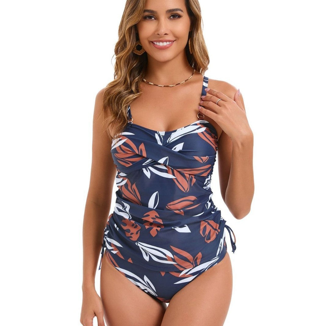 Dame Tankini med justerbar drapering og blomstret design Stilla