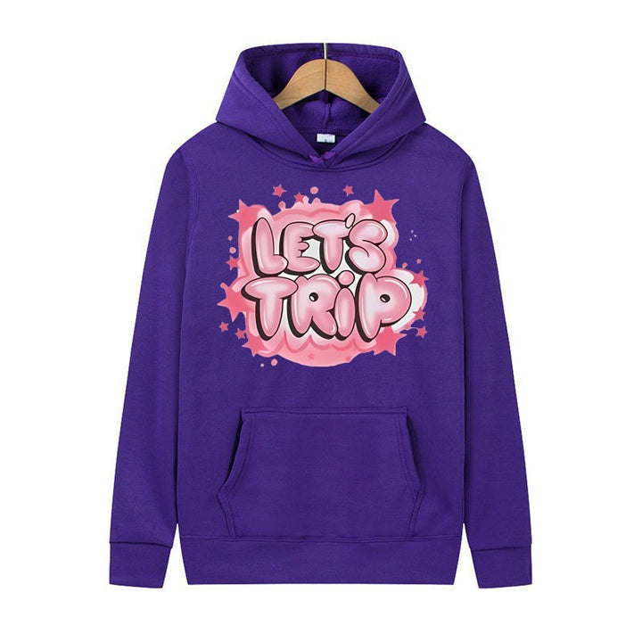 Dame hoodie med stilfuld graffiti print og behagelig pasform Skovae