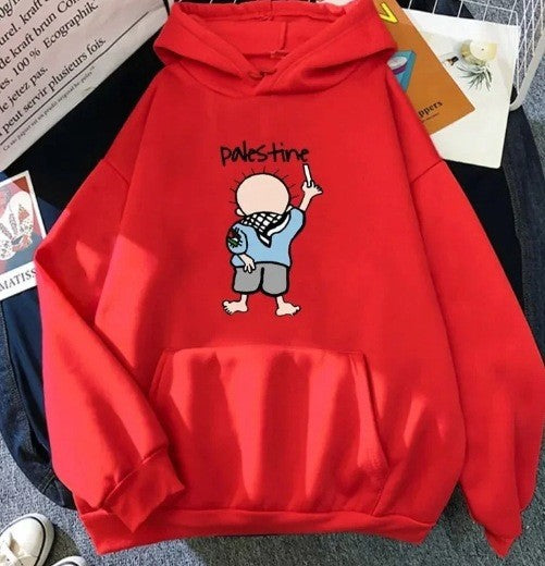 Dame hoodie med kreativt illustreret design Skovae