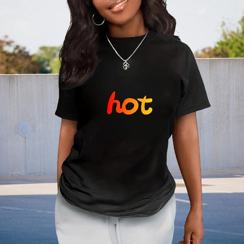 Dame Behagelig T-Shirt med trendy Sommer-print Stilla