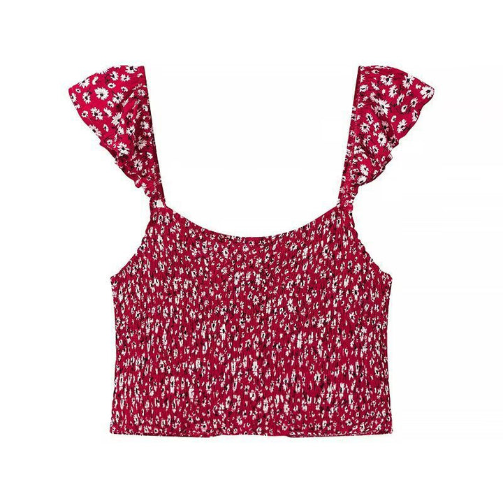 Dame Crop-top og Maxiskørt sæt med floral design Stilla