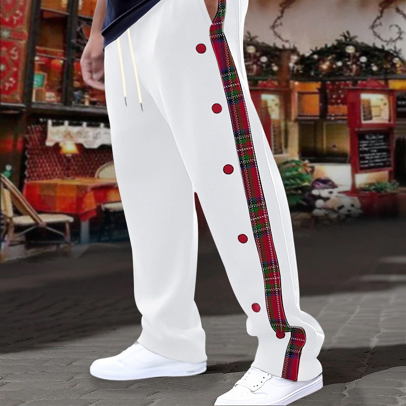 Herrer Sporty Fritidsbukser med praktiske trykknapper og moderside stripe detaljer Stilla