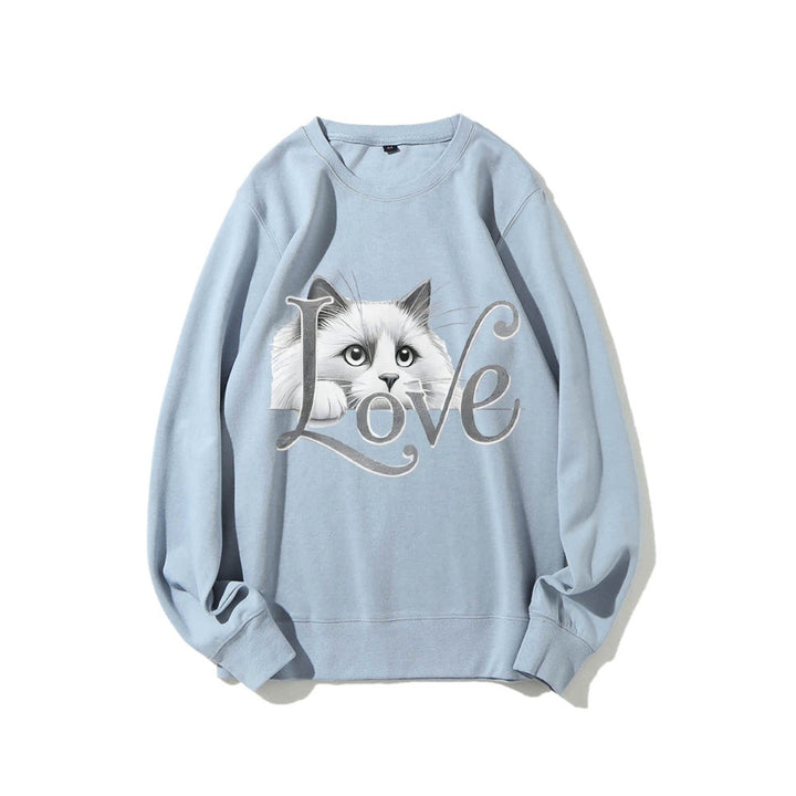 Kvinders sweatshirts med legende katte design og afslappet pasform Stilla